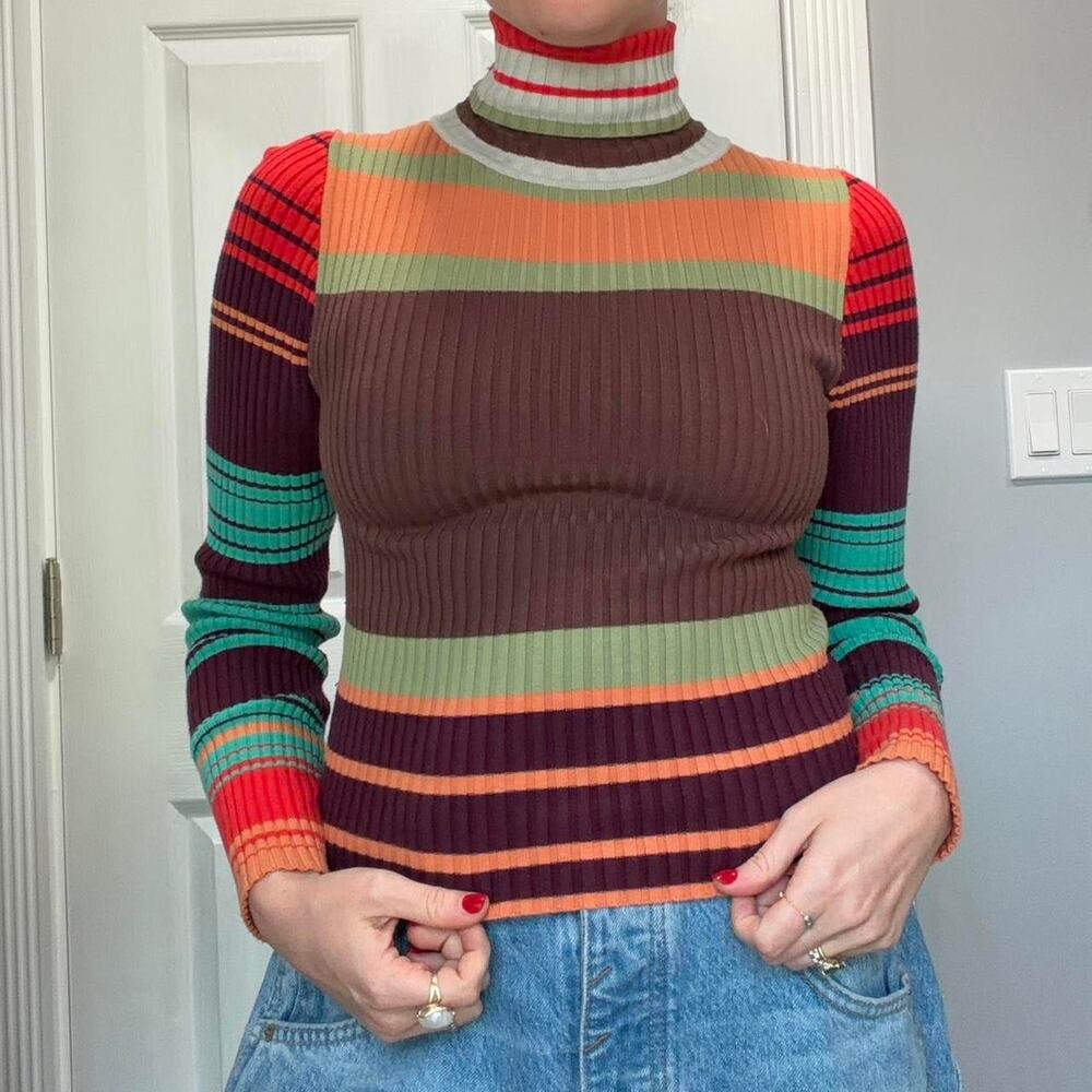 Bdg multicoloured striped turtleneck in